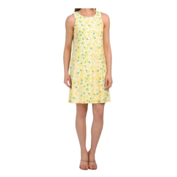 PAPPAGALLO Gwen Live Gives You Lemons Sleeveless Mini Swing Dress Size Large - Picture 2 of 12